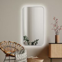 Slim wall mirror with LED backlight