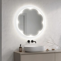 LED mirror with luminous flower