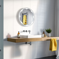 Dekorativer Spiegel mit LED-Blumenmotiv