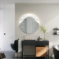 Runder beleuchteter Sonnenspiegel