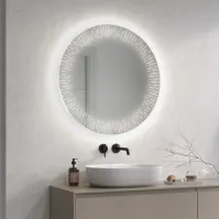 Custom-made illuminated pendulum mirror