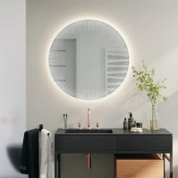 LED cylindrical mirror decor