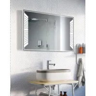 Rectangular mirror with piano key decor
