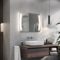 rounded corners brackets LED rectangular mirror