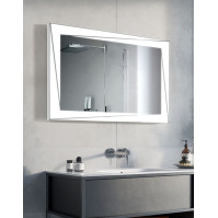 Rectangular mirror with wide LED strips