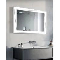 Rectangular mirror with wide LED strips