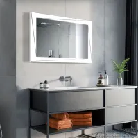 Rectangular mirror with beautiful wide LED light strips