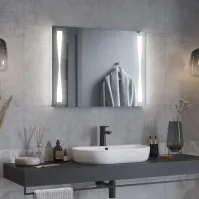 Rectangular illuminated bow mirror with LED