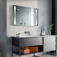 rectangular illuminated bow tie mirror with LED