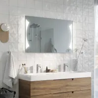 Custom-made rectangular LED decorative mirror