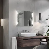 Custom LED Mirror with Rectangular Decor