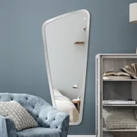 Distorted vertical mirror with white frame