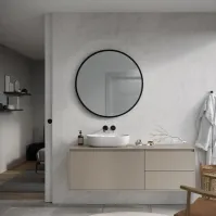 Custom-made black frame cylindrical mirror