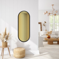 Oblong mirror with gold finish - Ruke