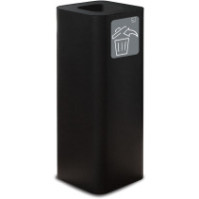 Schwarzer 60-Liter-Designmülleimer mit magnetischem Recycling-Symbol