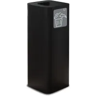Schwarzer 60-Liter-Designmülleimer mit magnetischem Recycling-Symbol