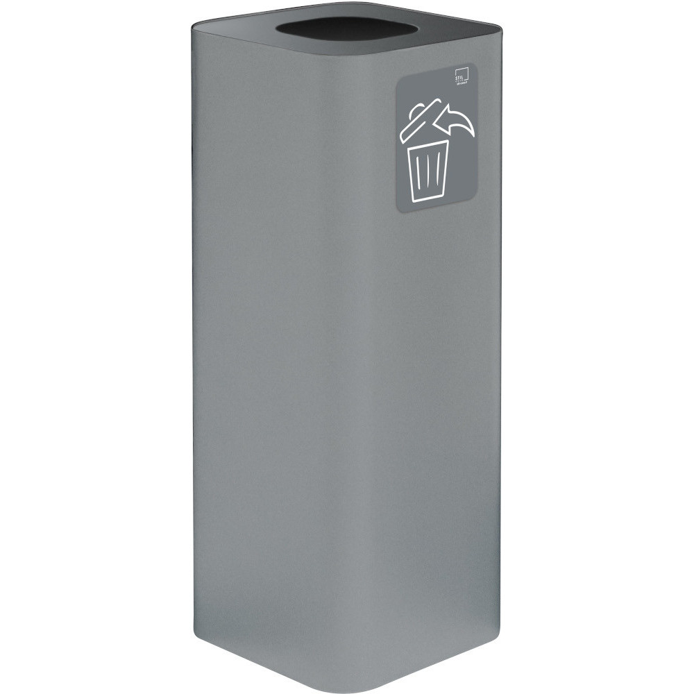 60-litre grey designer bin with pictogram for all waste
