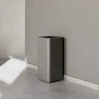 Grauer 60-Liter-Designabfalleimer mit magnetischem Piktogramm für alle Abfallarten