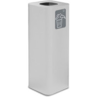 White 60-litre designer bin with magnetic recycling symbol