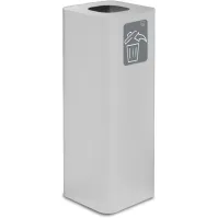 White 60-litre designer bin with magnetic recycling symbol