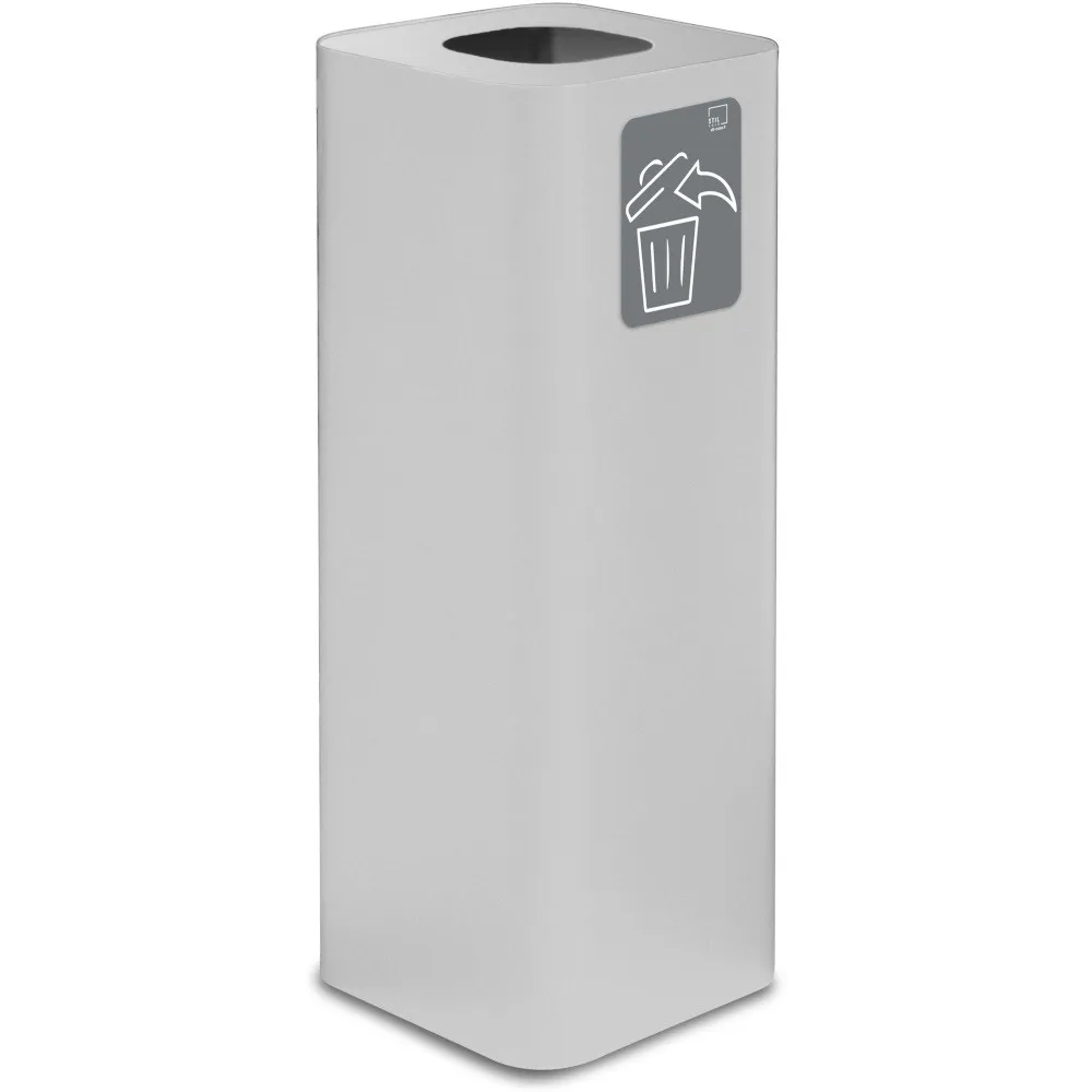 White 60-litre designer bin with magnetic recycling symbol