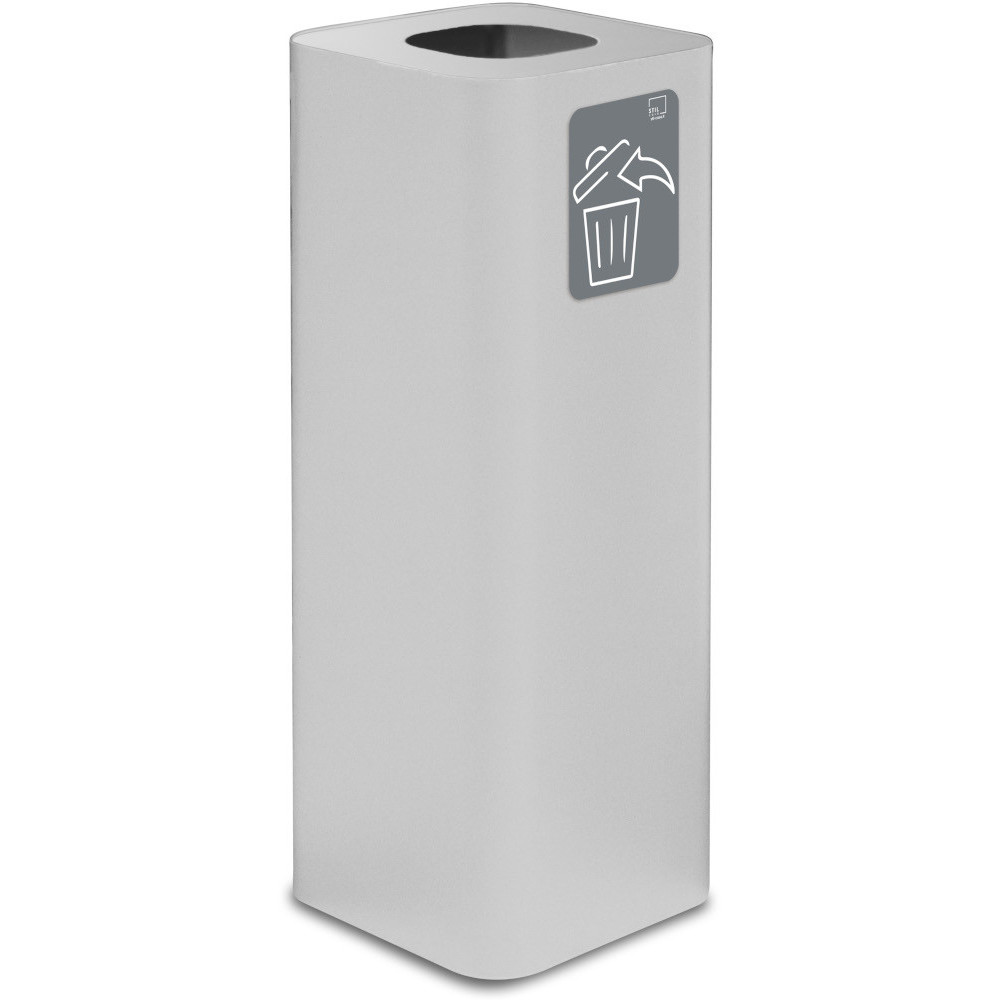 White 60-litre designer bin with magnetic recycling symbol