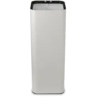 White designer bin, 60 litres, with magnetic pictogram for waste