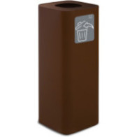 60-litre corten steel designer bin with magnetic pictogram for all waste