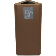 60-litre triangular corten steel bin for all waste