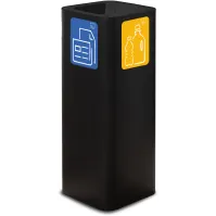 Rectangular bin with triangular opening, 60 litres, with magnetic pictogram.