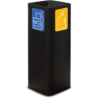 Rectangular bin with triangular opening, 60 litres, with magnetic pictogram.