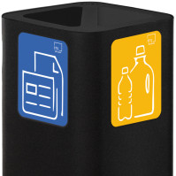 Rectangular bin with a triangular opening