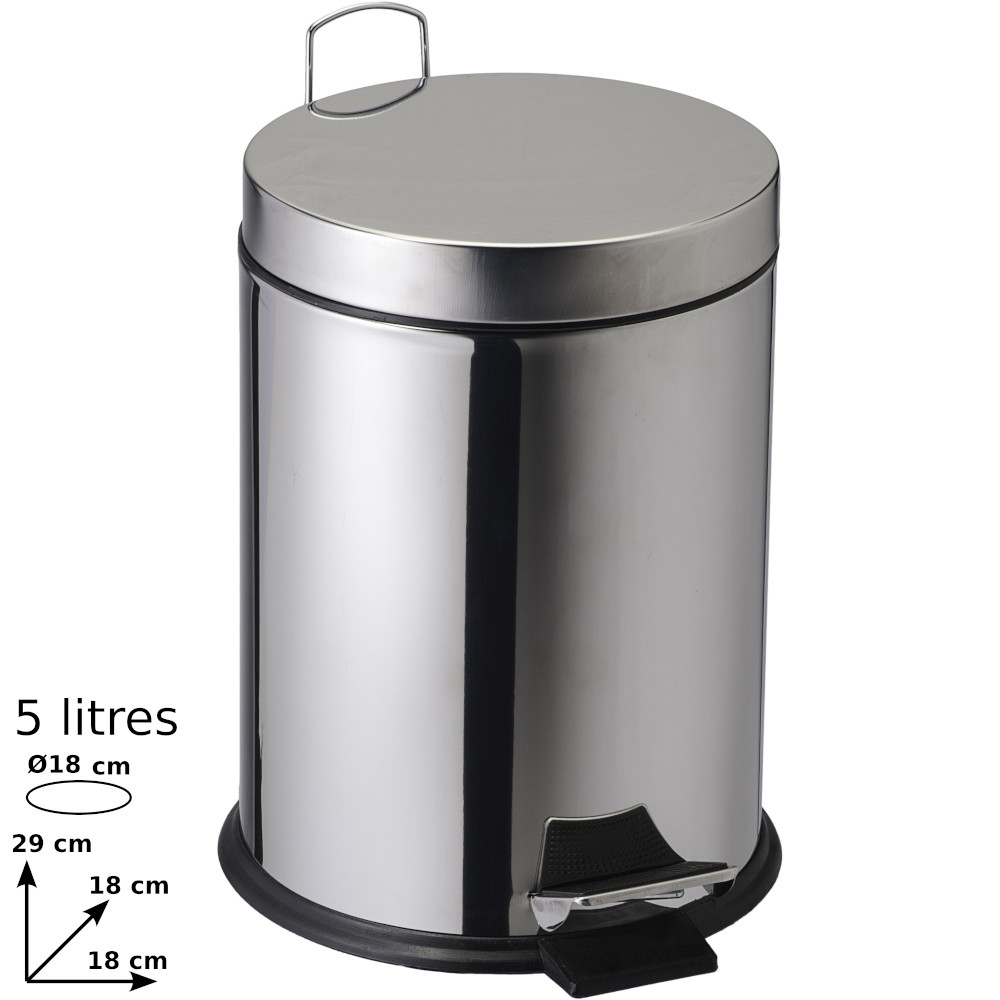 Kleiner Mülleimer mit Pedal aus Edelstahl 5 Liter Kleiner Mülleimer mit Pedal aus Edelstahl 5 Liter