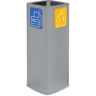 Grey 60-litre bin with magnetic pictogram for recycling