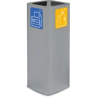 Grey 60-litre bin with magnetic pictogram for recycling