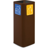 60-litre corten steel designer bin with magnetic pictogram.