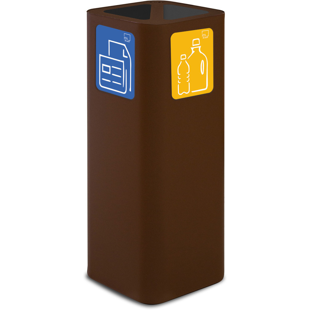 60-litre corten steel designer bin with magnetic pictogram. 60-litre corten steel designer bin with magnetic pictogram.