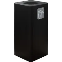 100-litre black designer bin with magnetic "all waste" pictogram