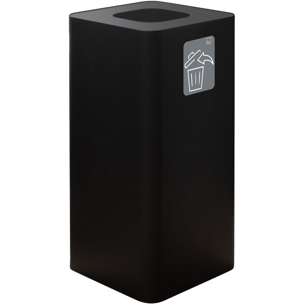 100-litre black designer bin with magnetic "all waste" pictogram