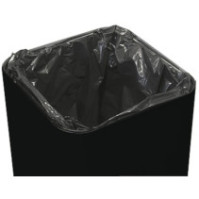 Black designer bin, 100 litres, with magnetic pictogram for waste.