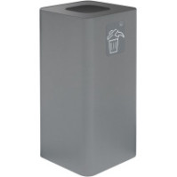 100-Liter-Designmülleimer in Grau mit magnetischem Recycling-Symbol