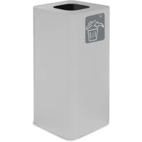 White 100-litre designer bin with magnetic pictogram for all waste