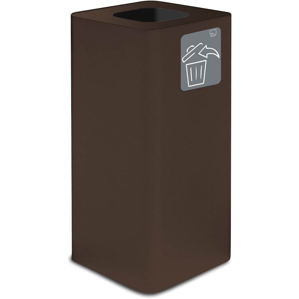 100-litre corten steel designer bin with magnetic pictogram for all waste