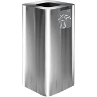 100-litre stainless steel bin with magnetic pictogram for all waste