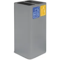 Grey 100-litre designer bin with magnetic pictograms.