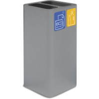 Grey 100-litre designer bin with magnetic pictograms.