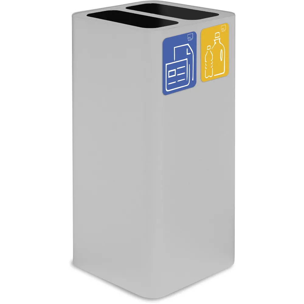 White 100-litre designer bin with magnetic pictograms.