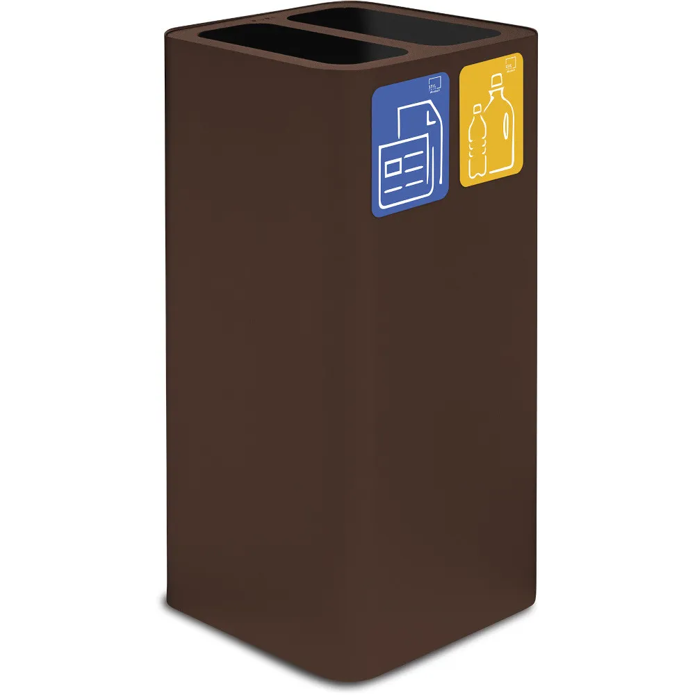 100-litre corten steel designer bin with magnetic pictograms
