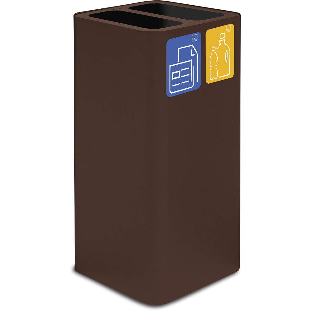 100-Liter-Design-Abfalleimer aus Cortenstahl mit magnetischen Piktogrammen 100-Liter-Design-Abfalleimer aus Cortenstahl mit magnetischen Piktogrammen