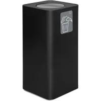 Black designer bin, 100 litres, with elegant swing lid.